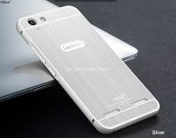 Други Бъмпъри за телефони Луксозен алуминиев бъмпър с твърд гръб за LENOVO K5 A6020 / LENOVO VIBE K5 Plus сребрист